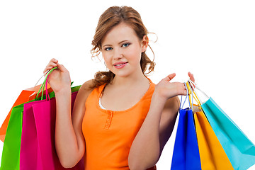 Image showing Happy attractive young shopaholic