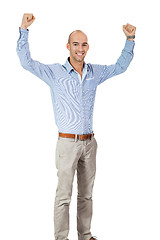 Image showing Man cheering in jubilation