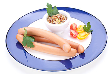 Image showing Frankfurters or Wiener sausages