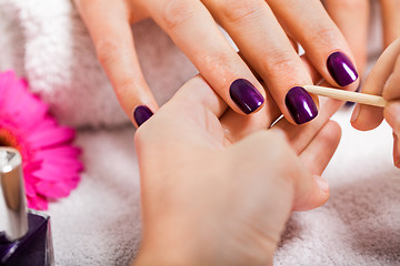 Image showing manicure making in beauty spa salon