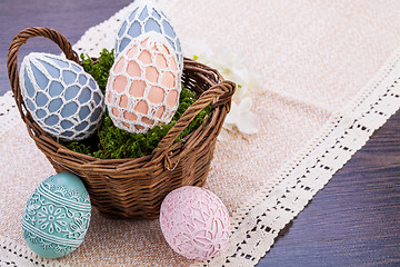 Image showing beautiful easter egg decoration colorfull eggs 