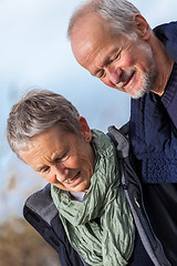 Image showing happy senior couple elderly people together outdoor