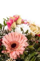 Image showing Bouquet of fresh pink and white flowers