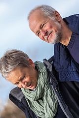 Image showing happy senior couple elderly people together outdoor