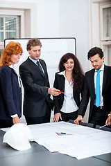 Image showing business people team in office presentation plan 