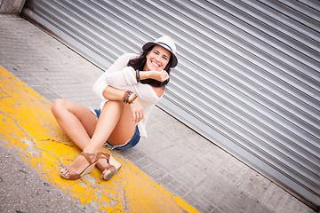 Image showing smiling young girl happy lifestyle outdoor