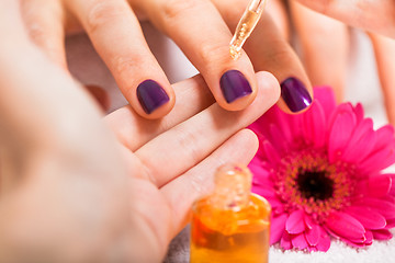 Image showing manicure making in beauty spa salon