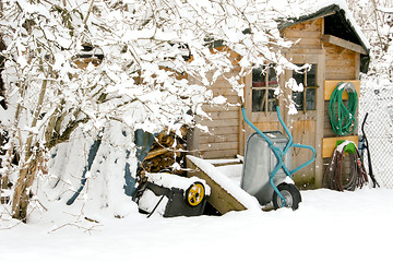 Image showing forest and field  winter landscape