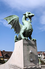 Image showing Dragon Bridge, Ljubljana.