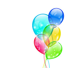 Image showing Flying colorful balloons isolated on white background