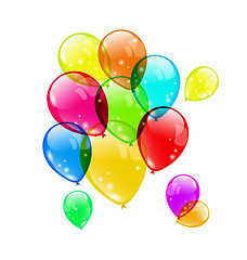 Image showing Set colorful balloons on white background for your holiday 