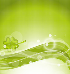 Image showing Abstract line background with clover for St. Patrick's Day