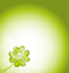 Image showing Nature background with four-leaf clover for St. Patrick's Day