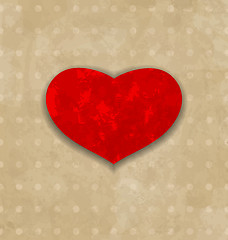 Image showing Red grunge heart for Valentine Day