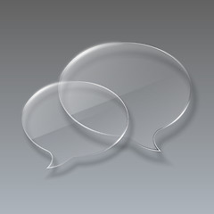 Image showing Two Glass bubbles speech on gray background.