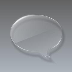 Image showing Glass bubble speech on gray background