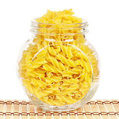 Image showing Pasta in glass pot