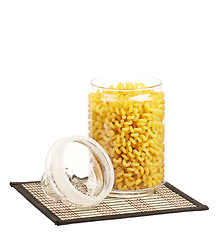 Image showing Pasta in glass pot