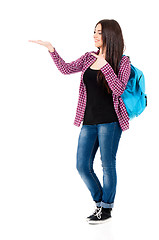 Image showing Girl with backpack