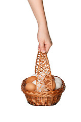 Image showing Basket with eggs