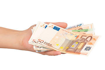 Image showing Hand with euro