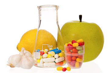 Image showing Flask with pills