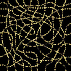 Image showing Gold chain seamless vector background.