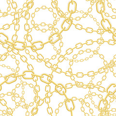 Image showing Gold chain seamless vector background.