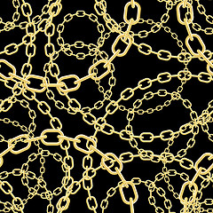 Image showing Gold chain seamless vector background.