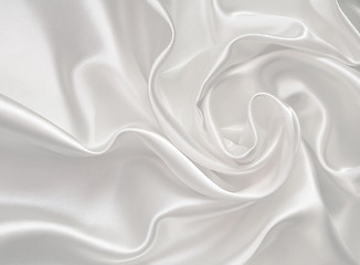 Image showing Smooth elegant white silk as wedding background 