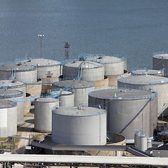 Image showing Sea port tanks