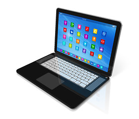 Image showing Laptop Computer - apps icons interface
