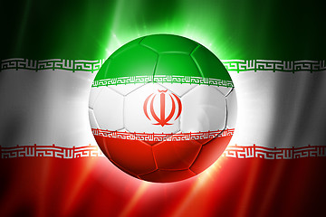 Image showing Soccer football ball with Iran flag