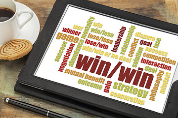 Image showing win-win strategy word cloud 