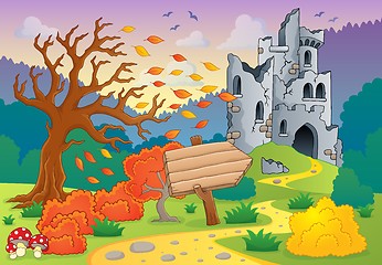 Image showing Autumn theme with castle ruins 4