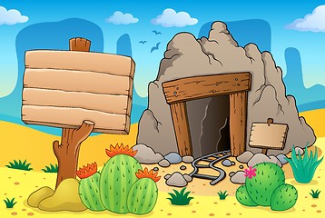 Image showing Desert with old mine theme 7