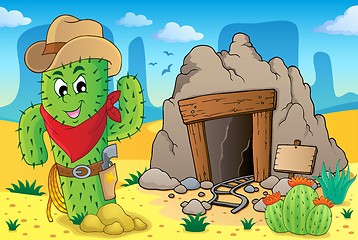 Image showing Desert with old mine theme 6