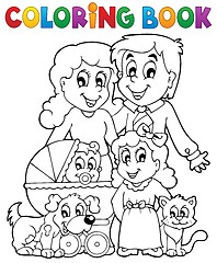 Image showing Coloring book family theme