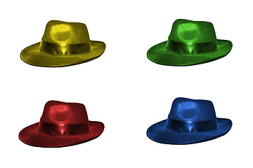 Image showing Four colorful hats