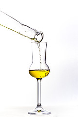 Image showing Filling up the grappa glass