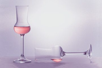 Image showing Two Grappa glasses in color of the year 2014