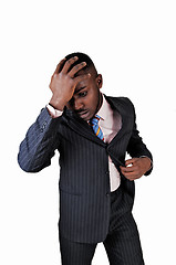 Image showing Black man thinking.