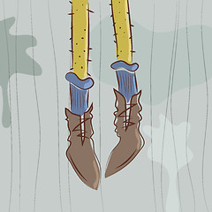 Image showing Vector illustration. Dangling feet