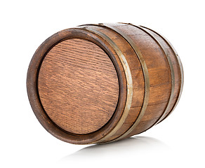 Image showing Brown wooden barrel