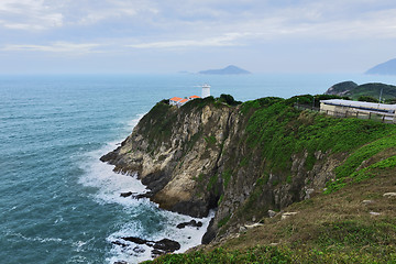 Image showing White small lighthouse. Hong Kong