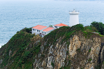 Image showing White small lighthouse. Hong Kong