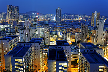 Image showing Hong Kong City Night Residential building area