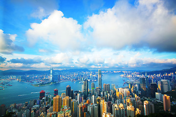 Image showing Hong Kong skyline from Victoria Peak