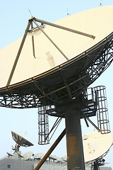 Image showing Satellite Communications Dishes on top of TV Station