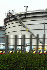 Image showing gas tanks in the industrial estate, suspension energy for transp